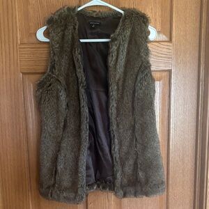 I Heart Ronson Dark Brown Faux Fur Vest